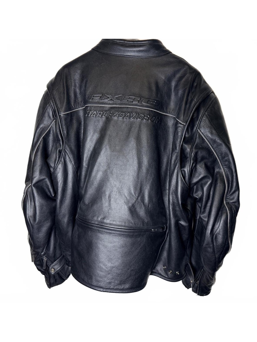Harley-Davidson FXRG Black Leather Moto Jacket Mens 3X XXXL - Picture 3 of 8